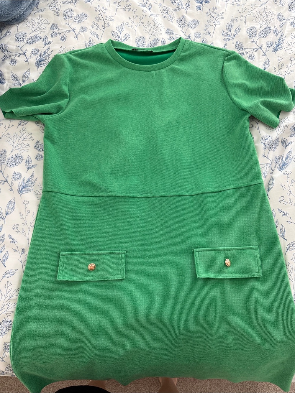 Zara Green Knit Pocket Dress